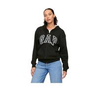 GAP Women's Logo Hoodie Hooded Full Zip Sweatshirt, True Black Ii, Medium