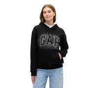 GAP Women's Logo Hoodie Hooded Pull-on Sweatshirt, Black Shine, XL