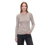 Gap Womens Long Sleeve Essential Ribbed Top, Camel Stripe, M