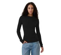 GAP Women's Long Sleeve Essential Ribbed Top, True Black, M