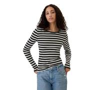 GAP Women's Long Sleeve Favorite Crew-Neck T-Shirt, Black White Stripe, L