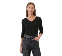 GAP Women's Long Sleeve Favorite V-Neck T-Shirt, Black V2, XL