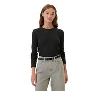 Gap Women's Long Sleeve Waffle Knit T-Shirt, Black V2, S