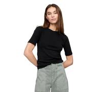 GAP Women's Ribbed Crewneck Tee T-Shirt, True Black, S