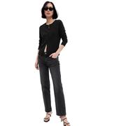 GAP Women's V-ki Crew Cardi Sweater, True Black, L