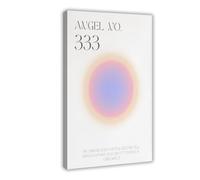 GAPAT Angel Number 333 Aura Print Gradient Spiritual Wall Art Canvas Poster Wall Art Paintings for Living Room Bedroom Decoration Frame 24x36inch(60x90cm)