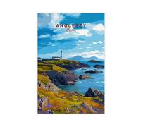 GAPAT Anglesey Lighthouse Poster Wales Wall Art Anglesey Coastal Decor Nautical Print UK Seaside Gift Home Decoration Canvas Poster Wall Art Paintings for Living Room Bedroom Decorati