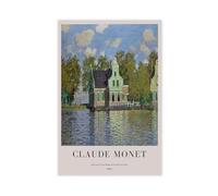 GAPAT Claude Monet Houses by The River Zaan Canvas Poster Wall Art Paintings for Living Room Bedroom Decoration Yellow Unframe 16x24inch