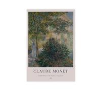 GAPAT Claude Monet S Garden at Argenteuil Print_ Framed Antique Oil Painting Canvas Poster Bedroom Office Room Decor Gift Yellow Unframe 12x18inch