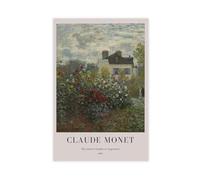 GAPAT Claude Monet S Garden at Argenteuil Print_ Framed Cottagecore Wall Art Canvas Poster Wall Art Paintings for Living Room Bedroom Decoration Yellow Unframe 20x30inch