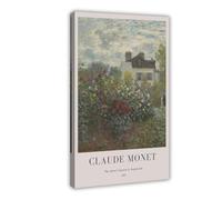 GAPAT Claude Monet S Garden at Argenteuil Print_ Framed Cottagecore Wall Art Canvas Poster Wall Art Paintings for Living Room Bedroom Decoration Yellow Frame 12x18inch