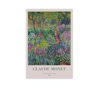 GAPAT Claude Monet S Garden at Giverny Print_ Impressionist Green Landscape Framed Wall Art Canvas Poster Bedroom Office Room Decor Gift Yellow Unframe 16x24inch