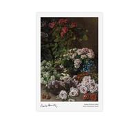 GAPAT Claude Monet Spring Flowers 1864 Vintage Poster Art Claude Monet Print Canvas Poster Wall Art Paintings for Living Room Bedroom Decoration Unframe 20x30inch(50x75cm)
