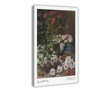 GAPAT Claude Monet Spring Flowers 1864 Vintage Poster Art Claude Monet Print Canvas Poster Wall Art Paintings for Living Room Bedroom Decoration Frame 20x30inch(50x75cm)