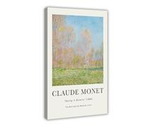 GAPAT Claude Monet Spring in Giverny 1890 Vintage Poster Wall Art Print Flower Field Colorful Spring Floral Canvas Poster Wall Art Paintings for Living Room Bedroom Decoration Frame 1