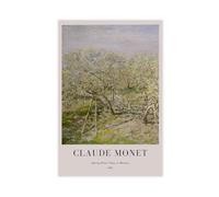 GAPAT Claude Monet Spring Landscape Painting_ Framed Vintage Impressionist Art Canvas Poster Wall Art Paintings for Living Room Bedroom Decoration Yellow Unframe 20x30inch