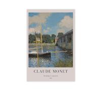 GAPAT Claude Monet The Bridge at Argenteuil Framed Art Print_ Vintage Landscape Canvas Poster Wall Art Paintings for Living Room Bedroom Decoration Yellow Unframe 16x24inch