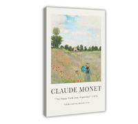GAPAT Claude Monet The Poppy Field Near Argenteuil Vintage Poster Wall Art Print Flower Field Colorful Spring Floral Canvas Poster Wall Art Paintings for Living Room Bedroom Decoratio