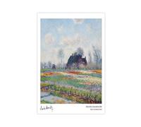 GAPAT Claude Monet Tulip Fields at Sassenheim Vintage Poster Wall Art Print Flower Field View Colorful Spring Floral Canvas Poster Wall Art Paintings for Living Room Bedroom Decoratio
