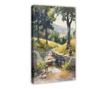 GAPAT Dartmoor National Park Watercolor Painting Devon Travel Poster Canvas Poster Bedroom Office Room Decor Gift Frame: 24x36inch(60x90cm)