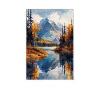 GAPAT Denali National Park Watercolor Painting Alaska Bear Art Print Canvas Poster Wall Art Paintings for Living Room Bedroom Decoration Unframe: 24x36inch(60x90cm)