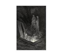 GAPAT Dore Woodcut Divine Comedy by Gustave Dore Vintage Poster Black And White Dante Alighieri Vergil Canvas Poster Wall Art Paintings for Living Room Bedroom Decoration Unframe: 16x24inch(40x60cm)