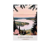 GAPAT Edmonton River Valley Print Alberta Nature Poster Scenic Canada Wall Art Outdoor Landscape Decor Canvas Poster Bedroom Office Room Decor Gift Yellow Unframe 12x18inch
