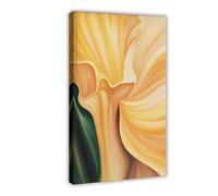 GAPAT Georgia Posters O'keeffe Inspired Floral Print Modern Yellow Bedroom Wall Art Canvas Poster Bedroom Office Room Decor Gift Frame 24x36inch(60x90cm)