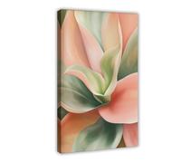 GAPAT Georgia Posters O'keeffe Inspired Succulent Print Modern Pastel Wall Art Canvas Poster Wall Art Paintings for Living Room Bedroom Decoration Frame 24x36inch(60x90cm)