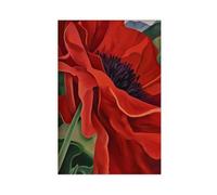 GAPAT Georgia Posters O'keeffe Poppy Print Red Floral Abstract Art Poster Canvas Poster Wall Art Paintings for Living Room Bedroom Decoration Unframe 12x18inch(30x45cm)