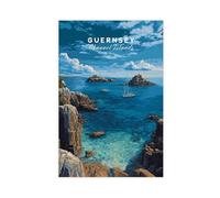 GAPAT Guernsey Print Channel Islands Wall Decor Canvas Poster Wall Art Paintings for Living Room Bedroom Decoration Yellow Unframe 24x36inch