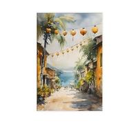 GAPAT Hoi An Vietnam Watercolor Painting Travel Art Print Canvas Poster Bedroom Office Room Decor Gift Unframe: 20x30inch(50x75cm)
