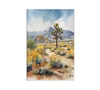 GAPAT Joshua Tree National Park Watercolor Print Desert Landscape Art Canvas Poster Wall Art Paintings for Living Room Bedroom Decoration Unframe: 20x30inch(50x75cm)
