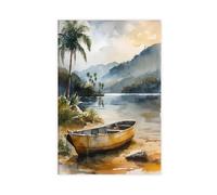 GAPAT Lake Victoria Watercolor Painting Uganda Travel Art Poster Canvas Poster Bedroom Office Room Decor Gift Unframe: 12x18inch(30x45cm)