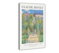 GAPAT Monet The Artist's Garden at Vétheuil 1881 Vintage Poster Art Print Claude Monet Canvas Poster Bedroom Office Room Decor Gift Frame 16x24inch(40x60cm)