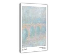 GAPAT Monet Waterloo Bridge London at Sunset Vintage Exhibition Poster Famous Art Print Claude Monet Canvas Poster Bedroom Office Room Decor Gift Frame 24x36inch(60x90cm)