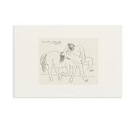 GAPAT Pablo Picasso Centaur And Woman 1930 Picasso Print Poster Drawing Lithographs Canvas Poster Wall Art Paintings for Living Room Bedroom Decoration Yellow Unframe 16x24inch