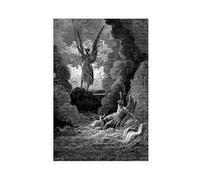 GAPAT Satan And Beelzebub -Gustave Dore, Forthwith Upright He Rears from Off The Pool His Mighty Stature Canvas Poster Bedroom Office Room Decor Gift Unframe: 12x18inch(30x45cm)