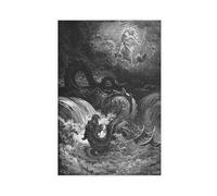 GAPAT The Destruction of Leviathan by Gustave Dore Vintage Poster Realism Black And White Art Canvas Poster Wall Art Paintings for Living Room Bedroom Decoration Unframe: 20x30inch(50x75cm)
