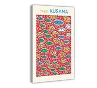 GAPAT Yayoi Kusama Exhibition Poster Replica, Eyes Flying in The Sky 2006, Aesthe Canvas Poster Bedroom Office Room Decor Gift Yellow Frame 20x30inch