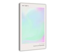 GAPAT Zodiac Aquarius Aura Gradient Poster, Abstract Wall Art Print, Gradient Zodiac Affirmation Canvas Poster Bedroom Office Room Decor Gift Yellow Frame 24x36inch