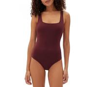 GapBody Women's Logo Comfort Thong Bodysuit (Windsor Wine, Medium), Wine, Medium