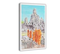 GAPKJGTS Cambodia Angkor Wat Temple Asia Canvas Poster Bedroom Decor Landscape Office Room Decor Gift 24x36inch(60x90cm)