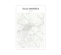 GAPKJGTS Cluj-Napoca Map Romania Travel Canvas Poster Wall Art Decor Print Picture Paintings for Living Room Bedroom Decoration 12x18inch(30x45cm)
