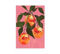 GAPKJGTS Disco Ball Oranges Funky Dopamine Canvas Poster Wall Art Decor Print Picture Paintings for Living Room Bedroom Decoration 12x18inch(30x45cm)