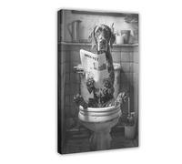 GAPKJGTS German Shorthair Pointer on The Toilet Canvas Poster Bedroom Decor Landscape Office Room Decor Gift 08x12inch(20x30cm)