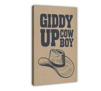 GAPKJGTS Giddy Up Cowboy Rustic Western Canvas Poster Bedroom Decor Landscape Office Room Decor Gift 24x36inch(60x90cm)