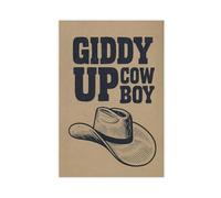 GAPKJGTS Giddy Up Cowboy Rustic Western Canvas Poster Wall Art Decor Print Picture Paintings for Living Room Bedroom Decoration 08x12inch(20x30cm)