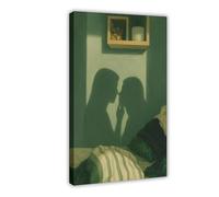 GAPKJGTS Girls’ Silhouette Intimate Canvas Poster Wall Art Decor Print Picture Paintings for Living Room Bedroom Decoration 08x12inch(20x30cm)