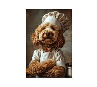 GAPKJGTS Goldendoodle As A Cook in The Kitchen Canvas Poster Bedroom Decor Landscape Office Room Decor Gift 16x24inch(40x60cm)